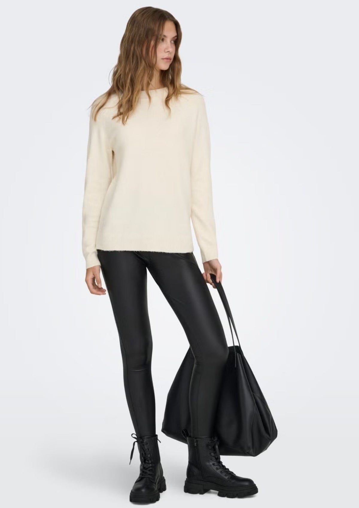 Only Pullover Donna Rica Grigio Betulla 15204279 Birch W. MELANGE ONLY