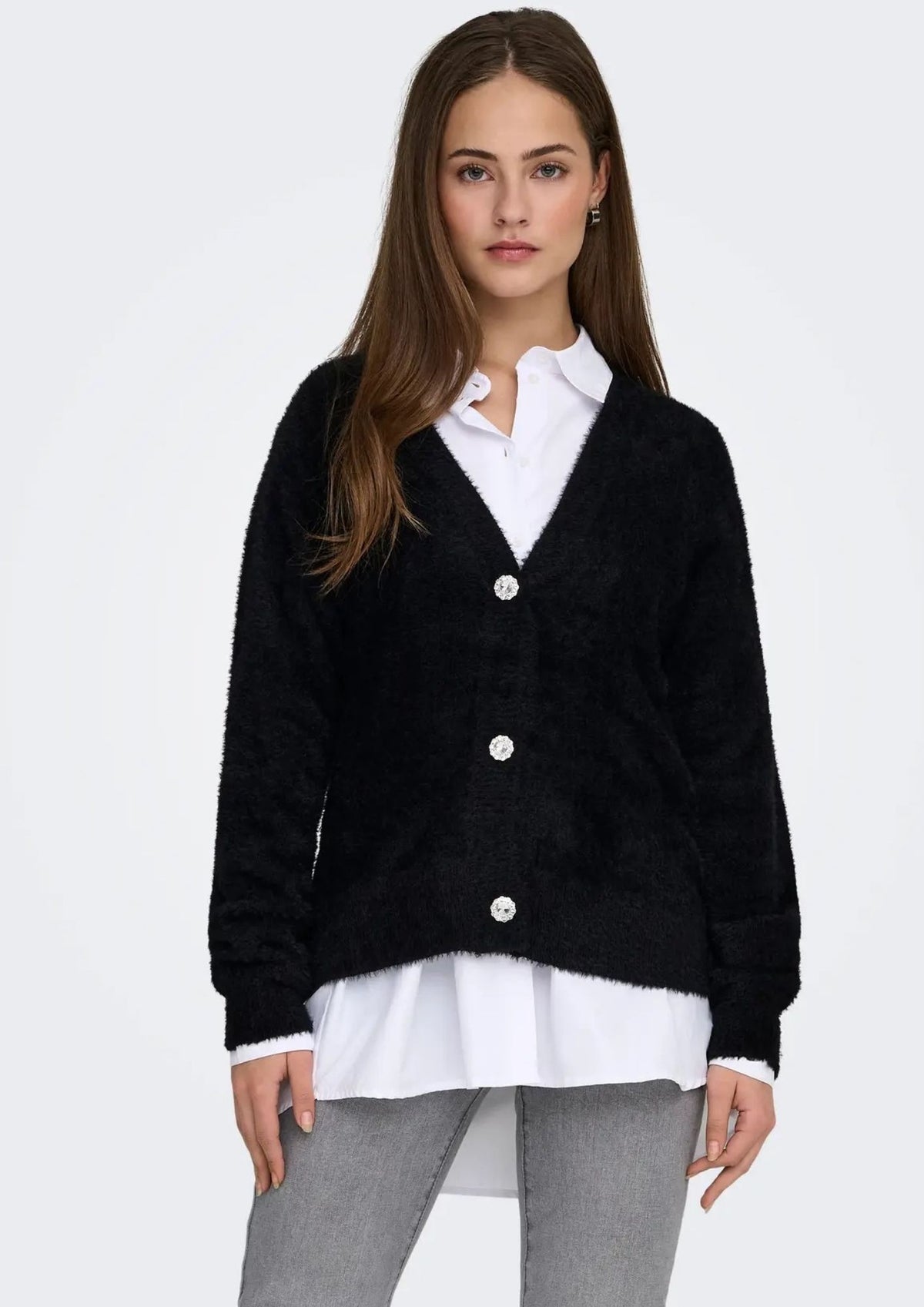 Only Cardigan Donna Lella Nero 15259564 Black ONLY