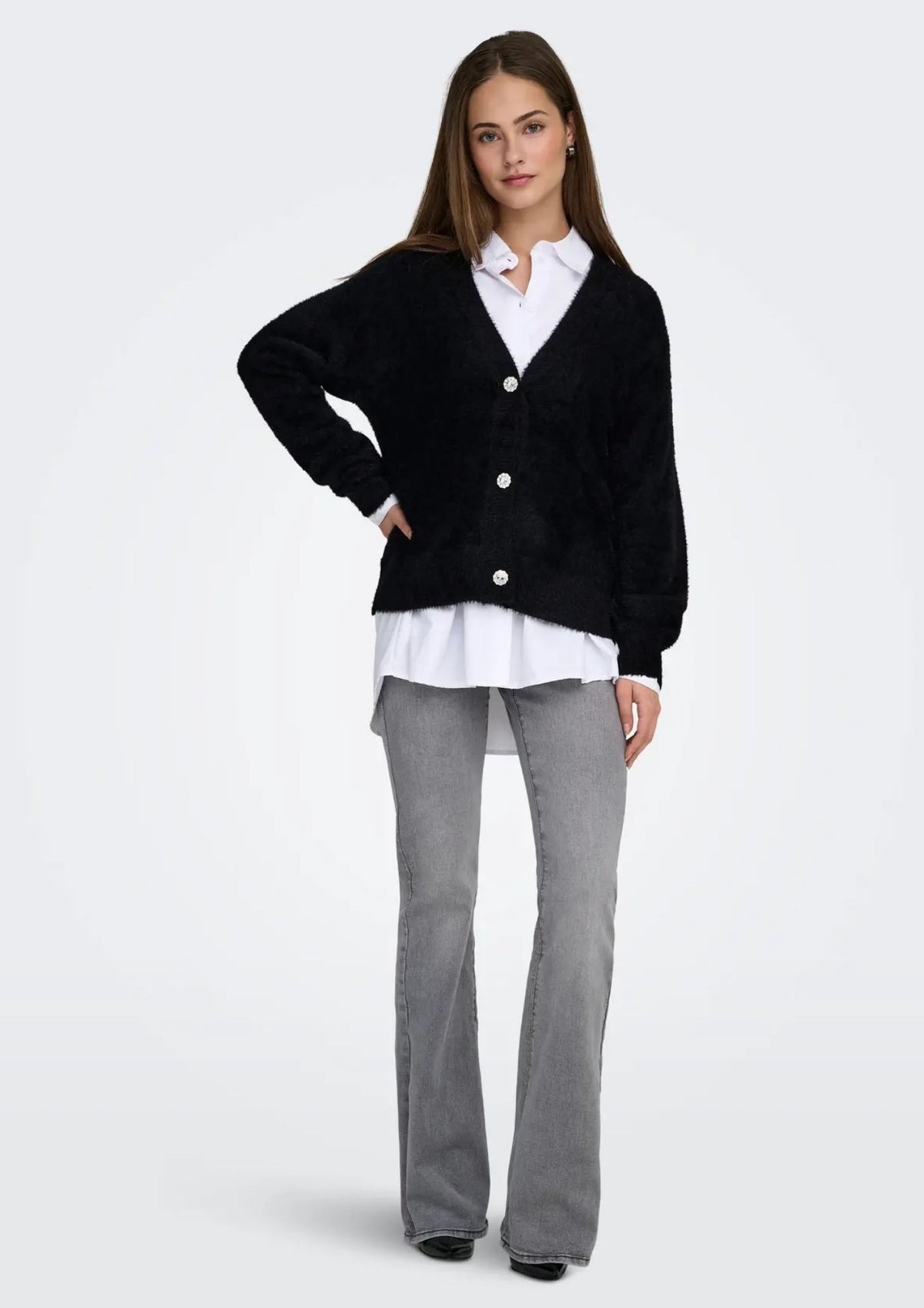 Only Cardigan Donna Lella Nero 15259564 Black ONLY