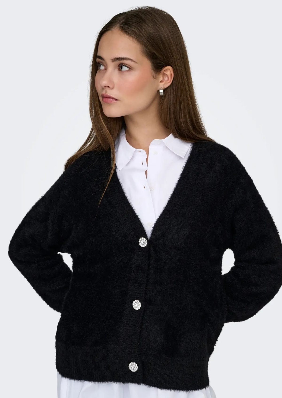 Only Cardigan Donna Lella Nero 15259564 Black ONLY