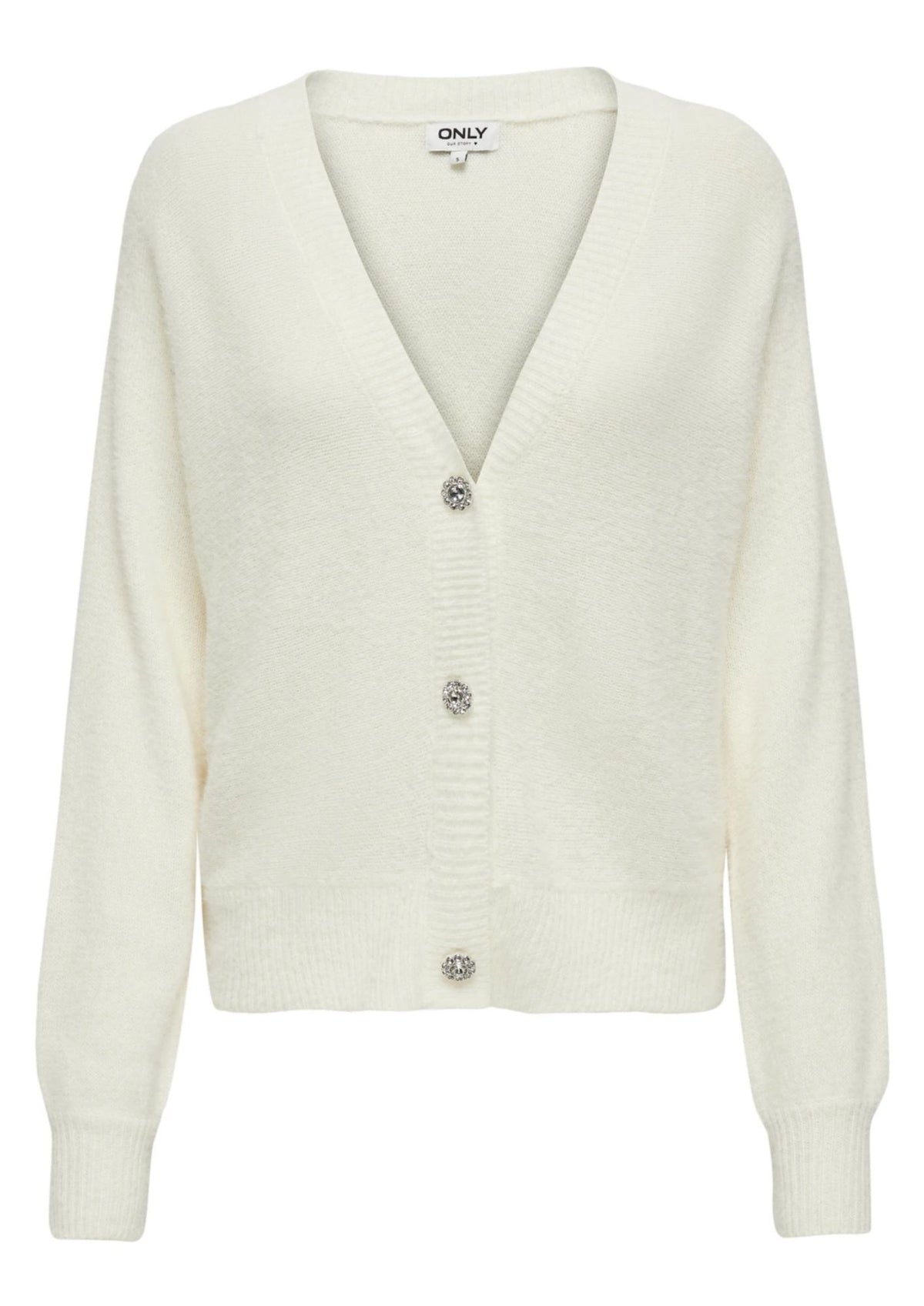 Only Cardigan Donna Lella Bianco 15259564 Cloud Dancer ONLY