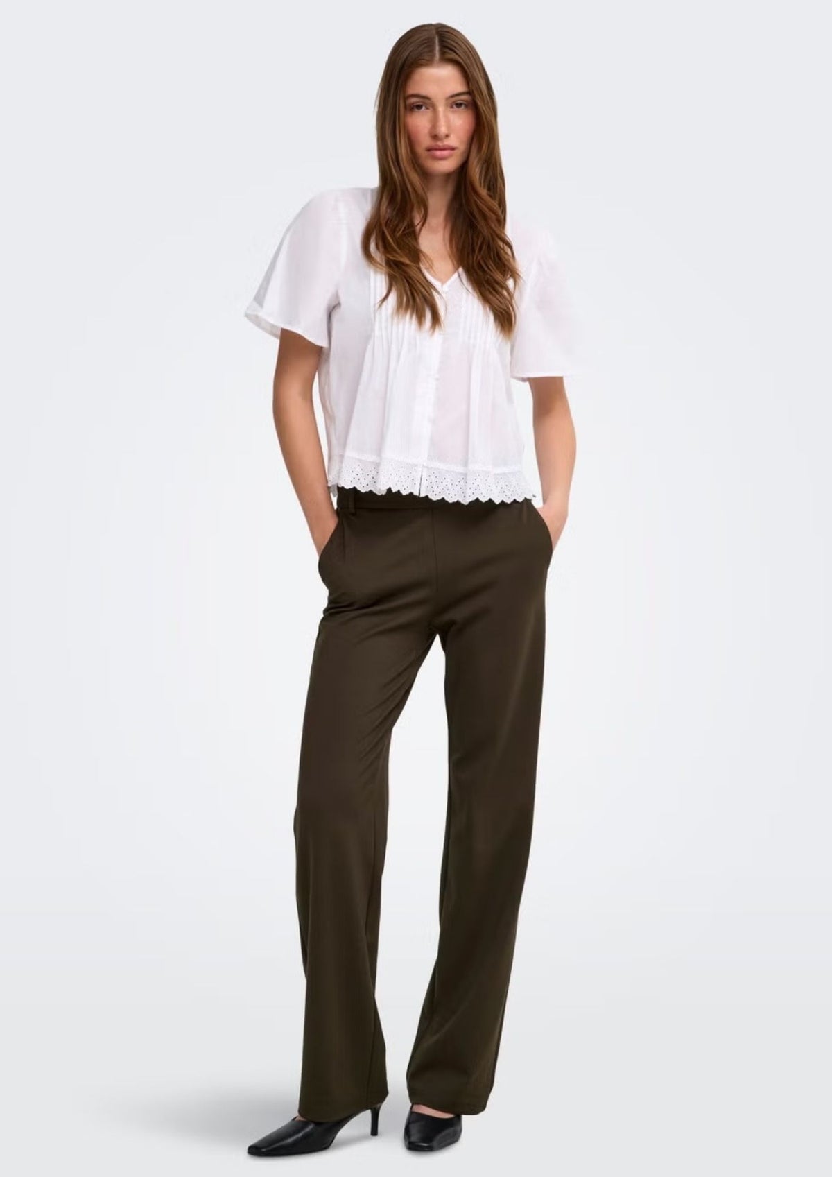 Only Pantalone Donna Poptrash Marrone 15341829 Delicioso ONLY