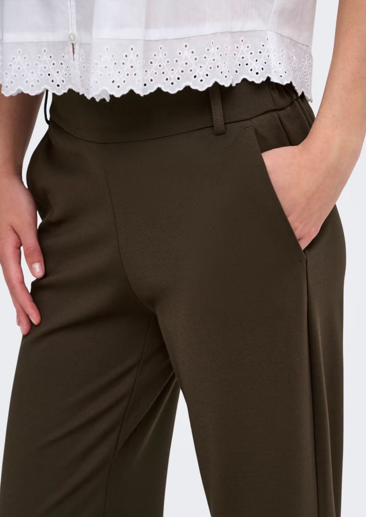 Only Pantalone Donna Poptrash Marrone 15341829 Delicioso ONLY