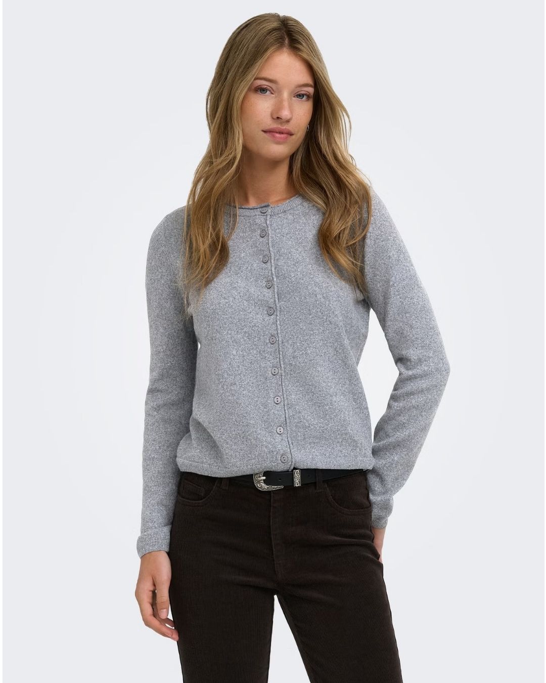 Cardigan Donna Grigio Light Grey Melange 15368959 Light Grey Melange ONLY