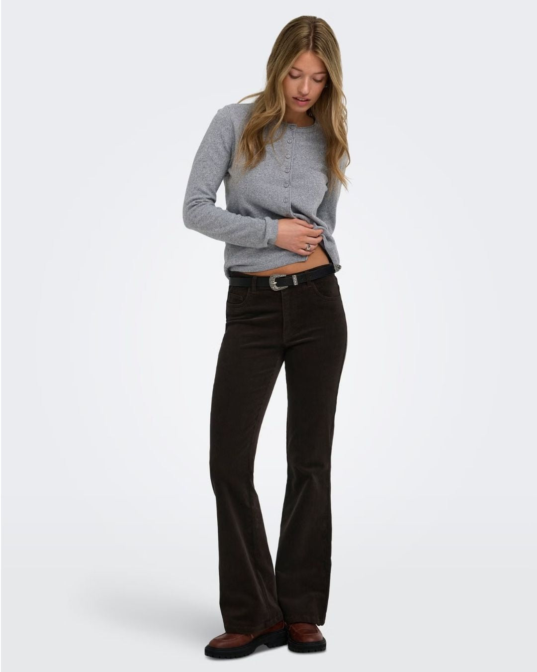 Cardigan Donna Grigio Light Grey Melange 15368959 Light Grey Melange ONLY