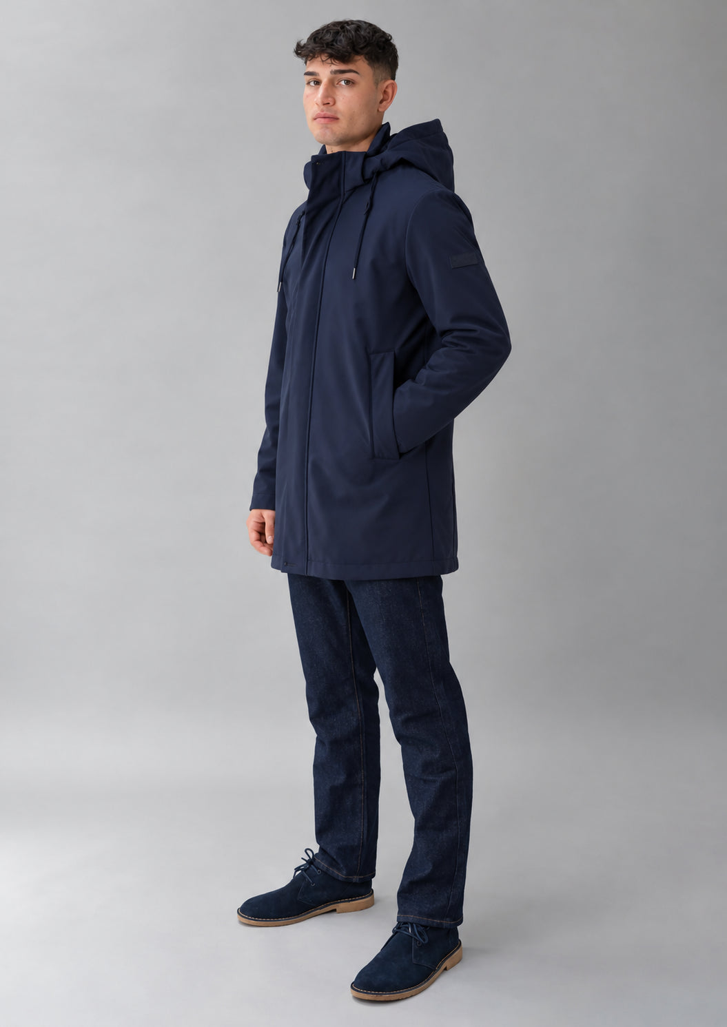 Giubbino non imbottito ispirazione parka Hug Eng Blu Navy RIMA345J F0280 888 RIHUNIK