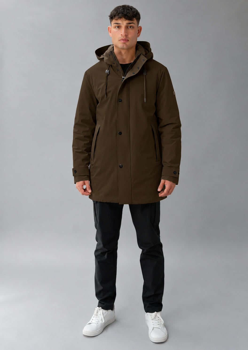 Parka non trapuntato con imbottitura intermedia Hhgh 26 Marrone Mill RIMA348J F0120 141 RIHUNIK