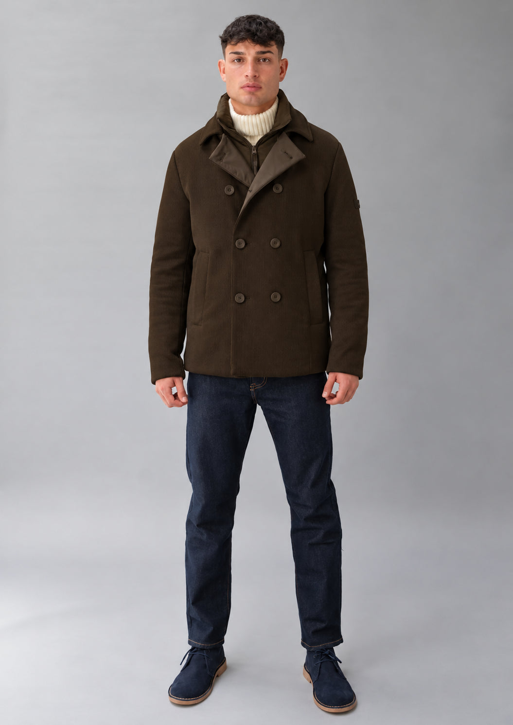 Capospalla ispirato al classico peacoat Quincey 26 Bordeaux Mill RIMA364J F0056 141 RIHUNIK