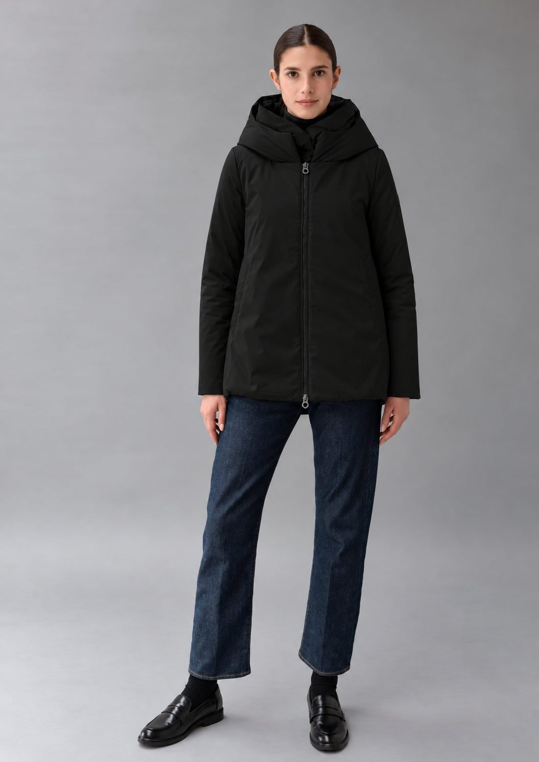 Capospalla non trapuntato e imbottito Lovisa Satin 26 Nero RIW555J F0085 999 RIHUNIK