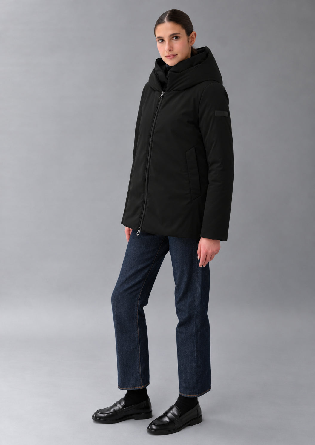 Capospalla non trapuntato e imbottito Lovisa Satin 26 Nero RIW555J F0085 999 RIHUNIK