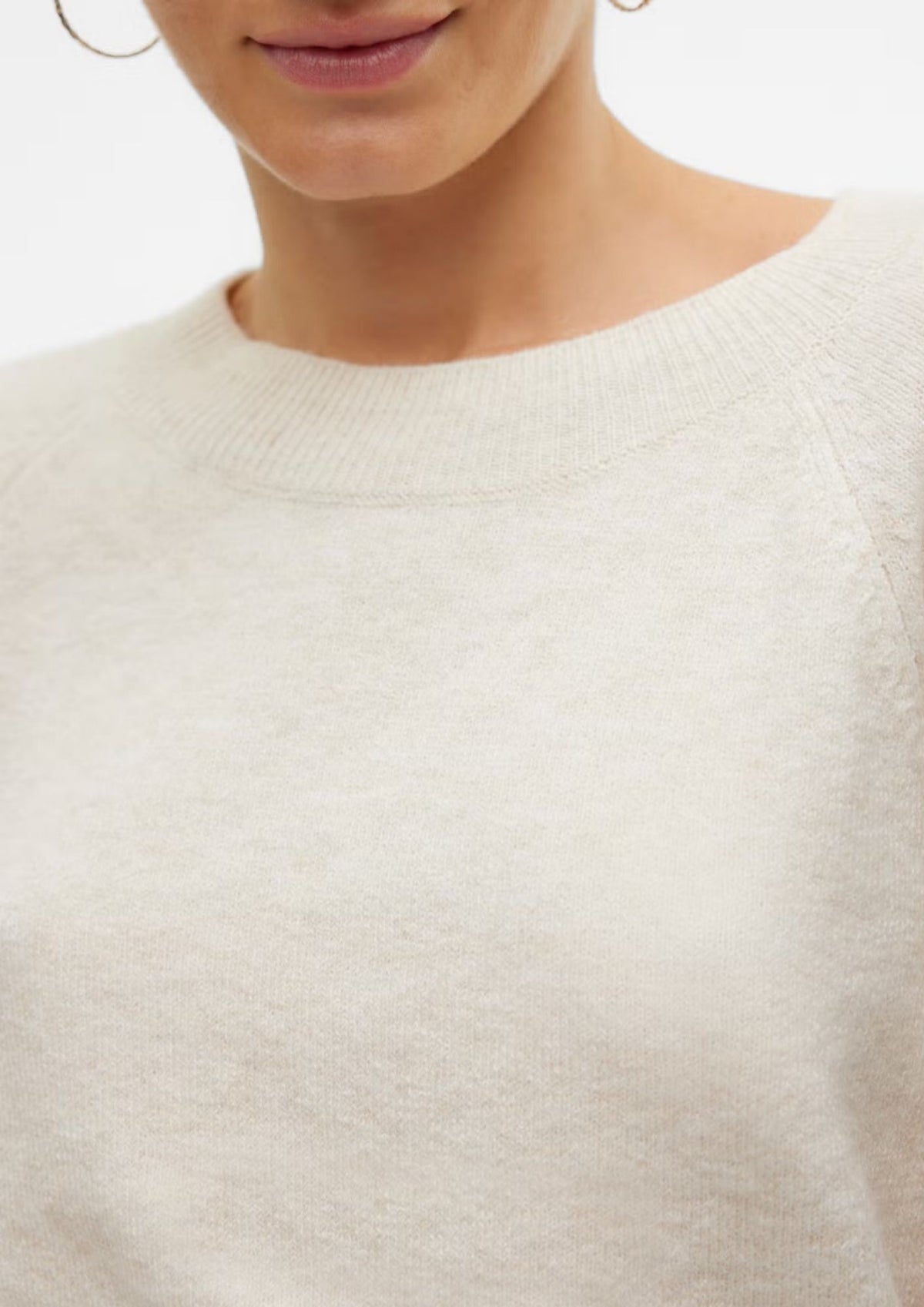 Vero Moda Pullover Donna Doffy Bianco 10201022 Birch MELANGE VERO MODA
