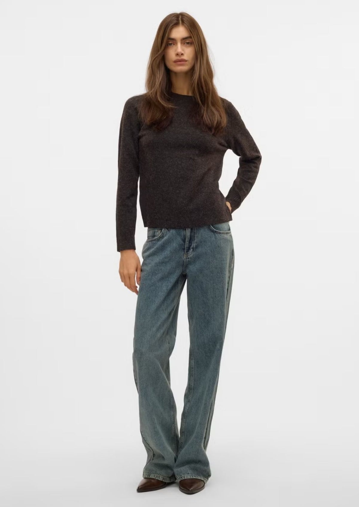Vero Moda Pullover Donna Doffy Marrone 10201022 Chocolate Torte VERO MODA