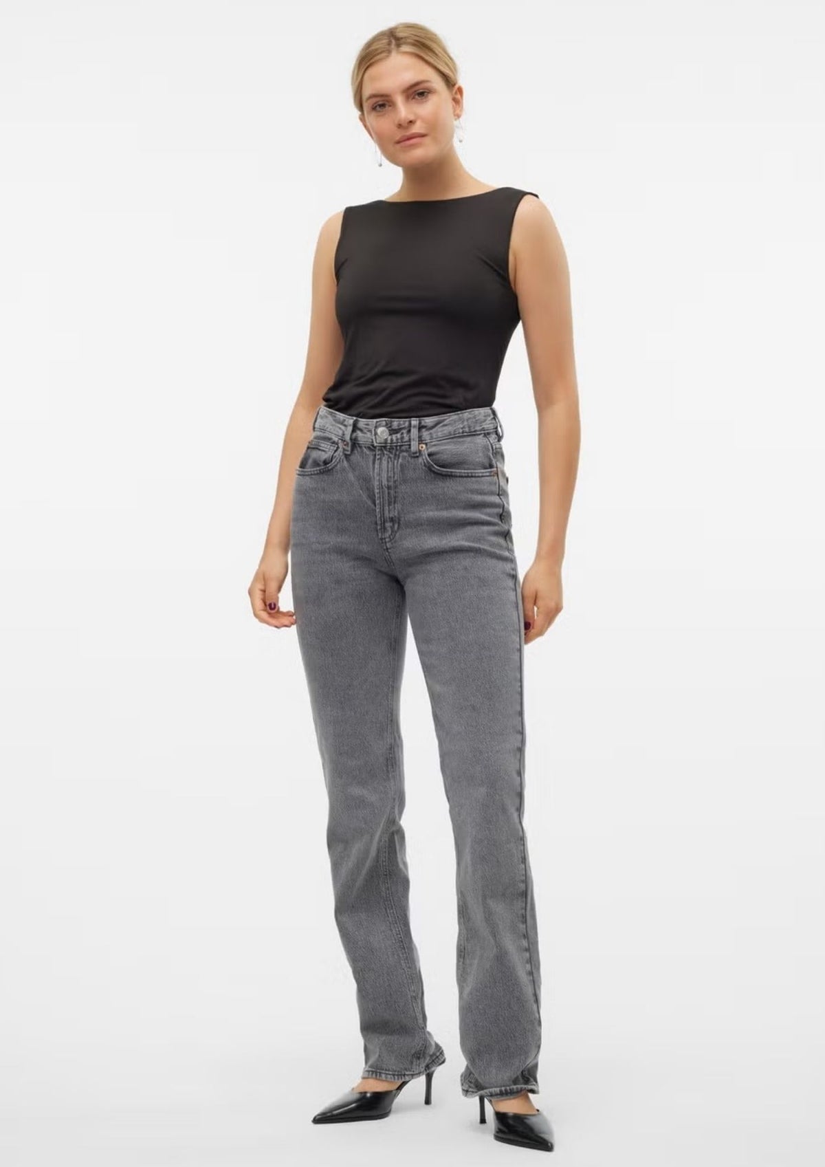 Vero Moda Jeans Donna Tessa Grigio 10320583 Medium Grey Denim VERO MODA