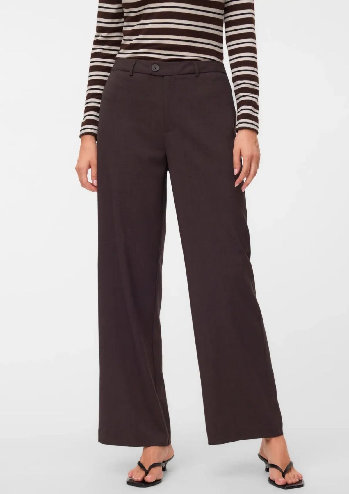Vero Moda Pantalone Donna Texas Marrone 10334103 Chocolate Torte MELANGE VERO MODA