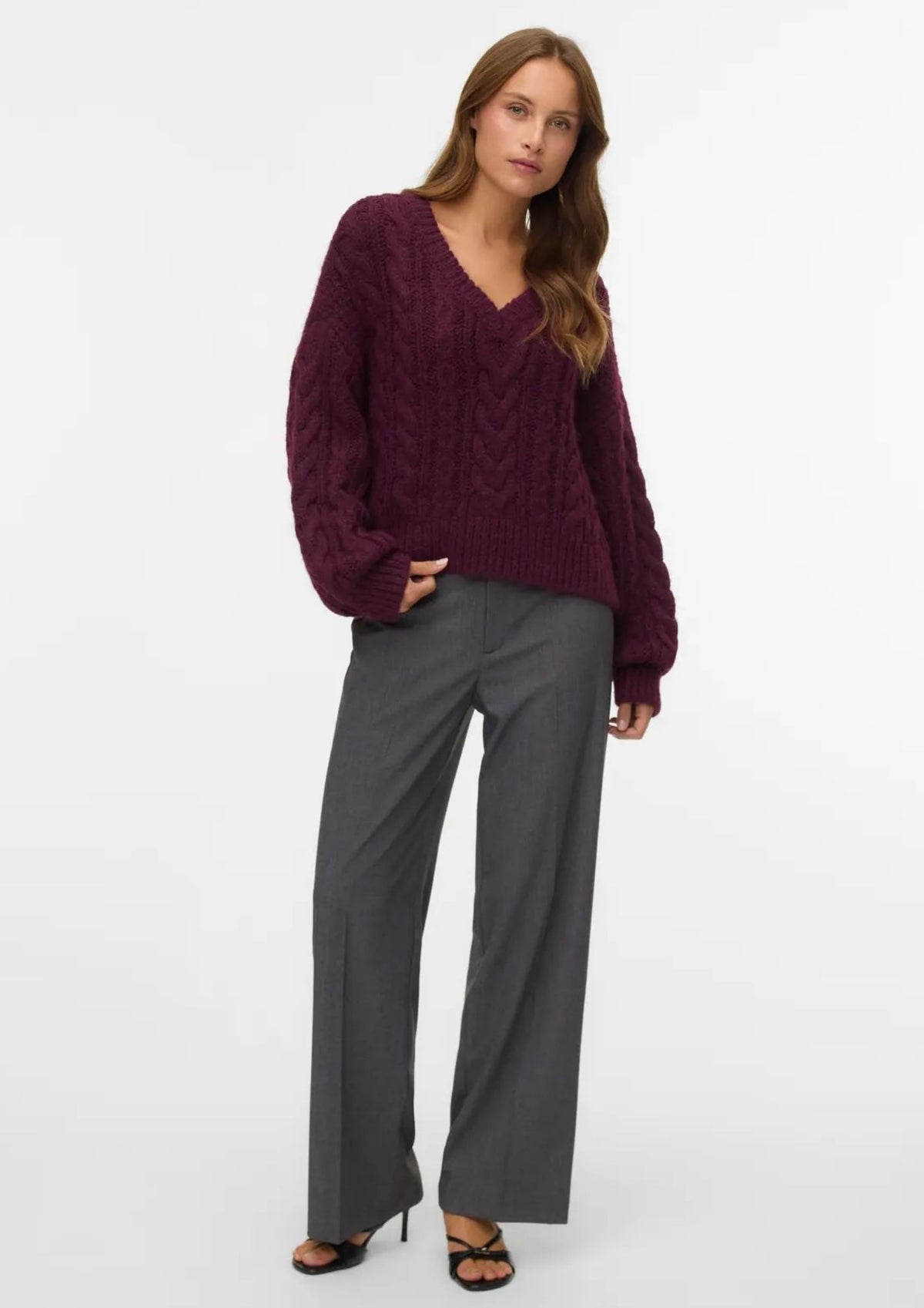 Vero Moda Pantalone Donna Texas Grigio 10334103 Dark Grey Melange VERO MODA