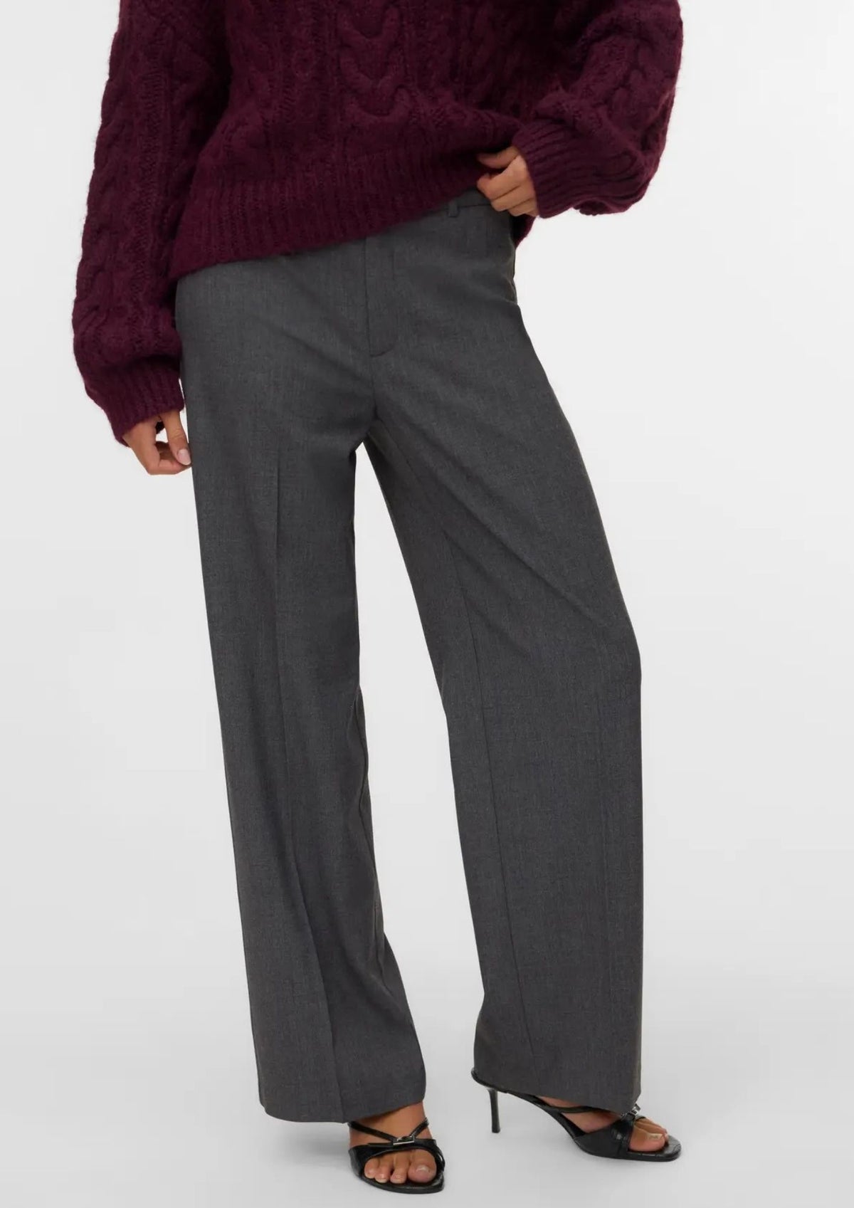 Vero Moda Pantalone Donna Texas Grigio 10334103 Dark Grey Melange VERO MODA