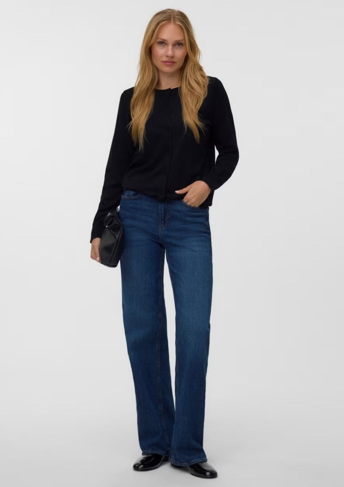 Vero Moda Cardigan Donna Silje Nero 10346655 Black W. DTM BUTTON VERO MODA