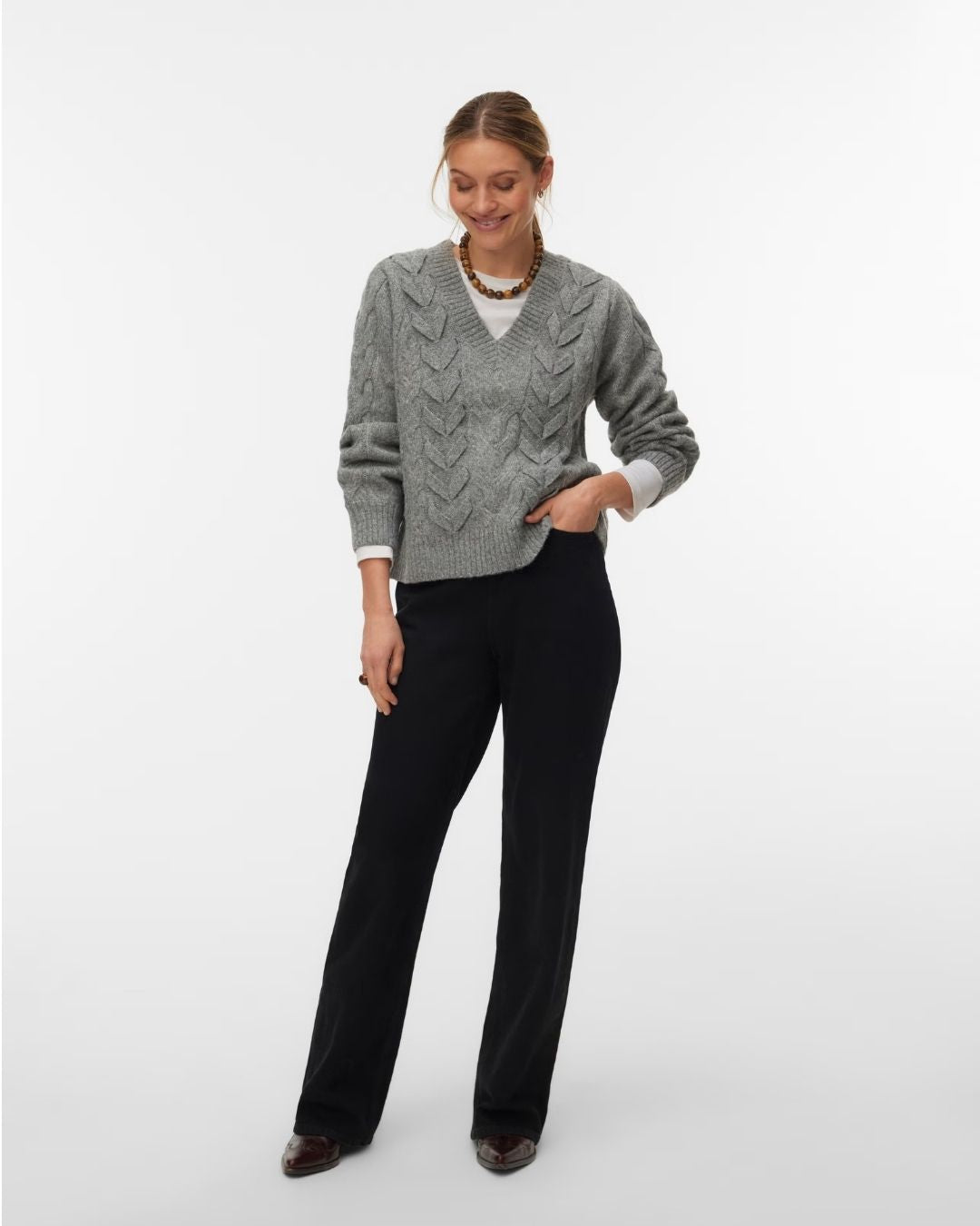 Maglione Donna Grigio 10347352 Medium Grey Melange VERO MODA
