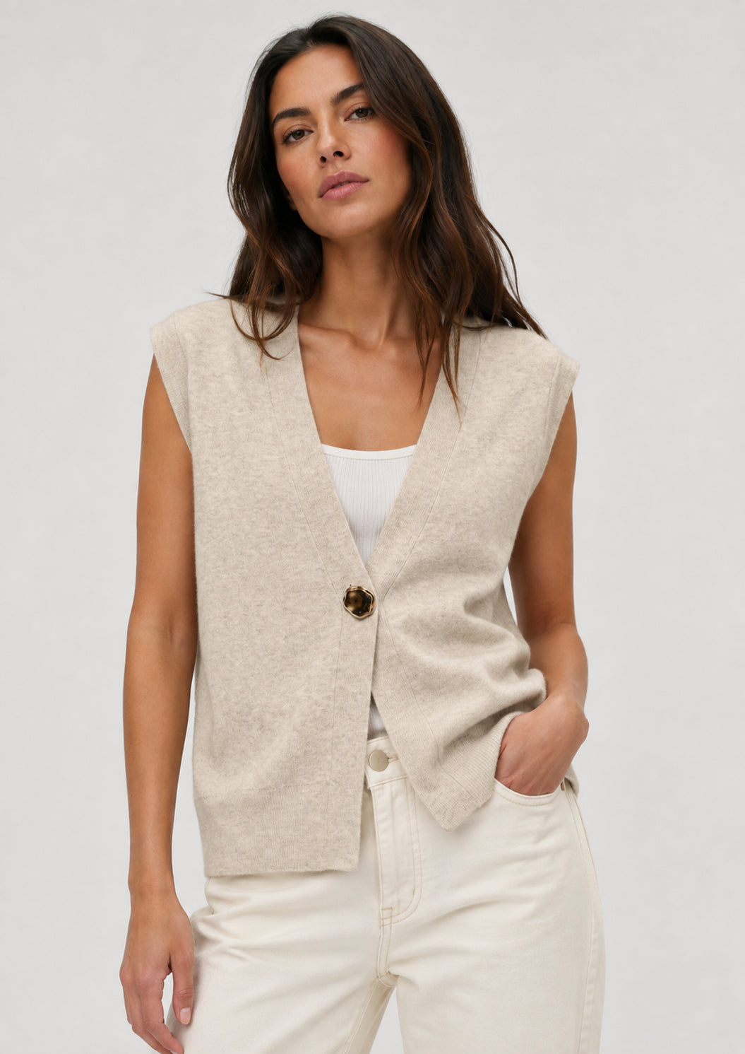 Vero Moda Gilet Donna Agueda Beige 10347996 Birch VERO MODA