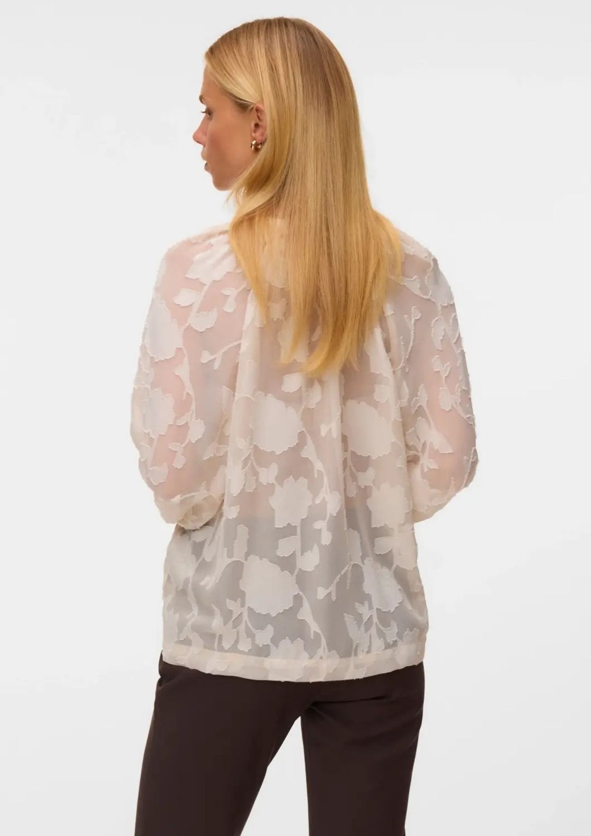 10348042 Oatmeal Flower VERO MODA