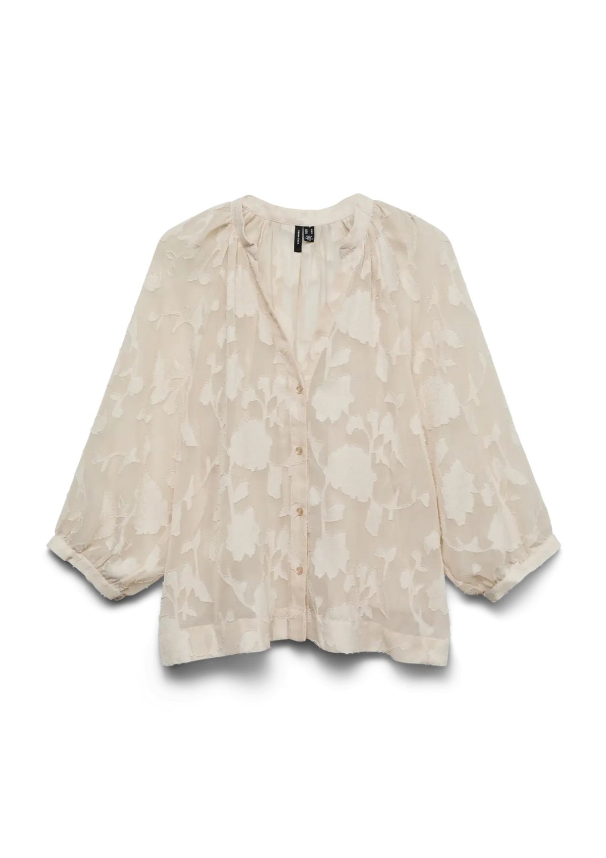 10348042 Oatmeal Flower VERO MODA