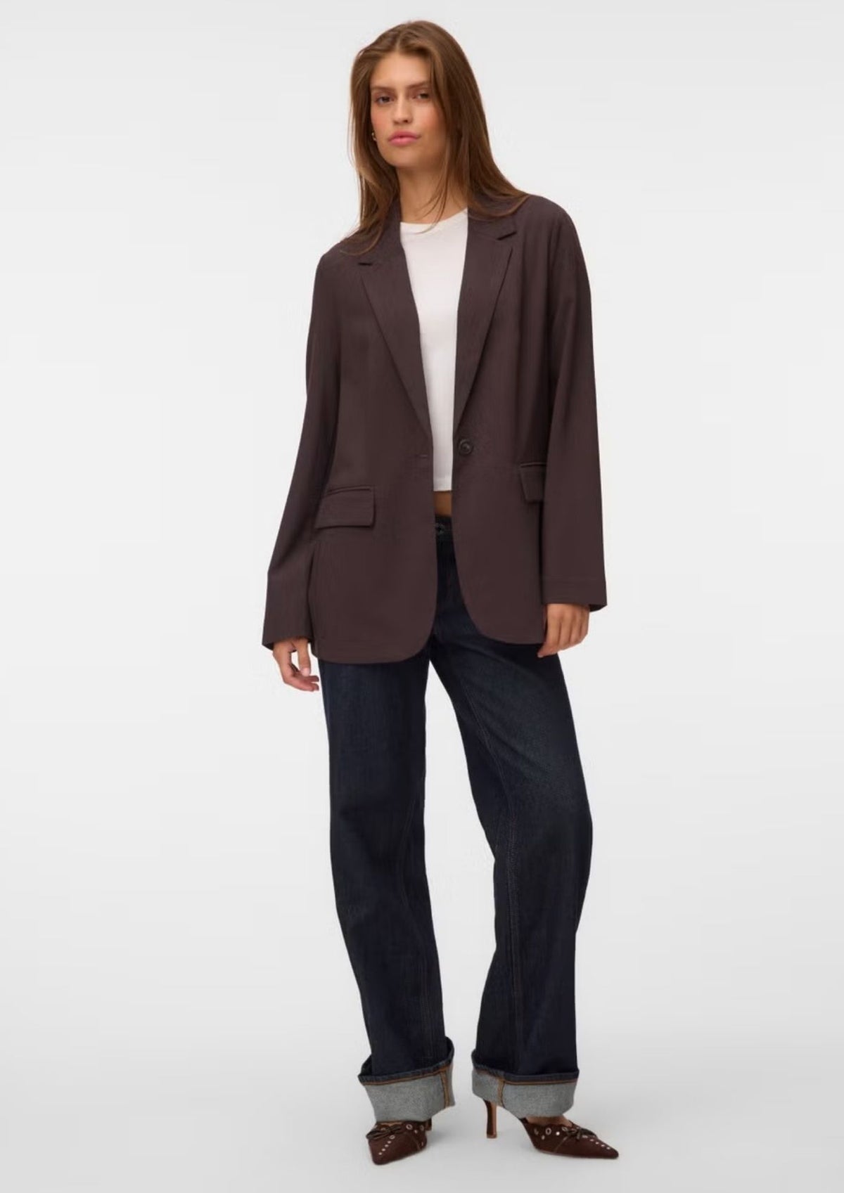 Vero Moda Giacca Donna Texas Marrone 10348823 Chocolate Torte MELANGE VERO MODA