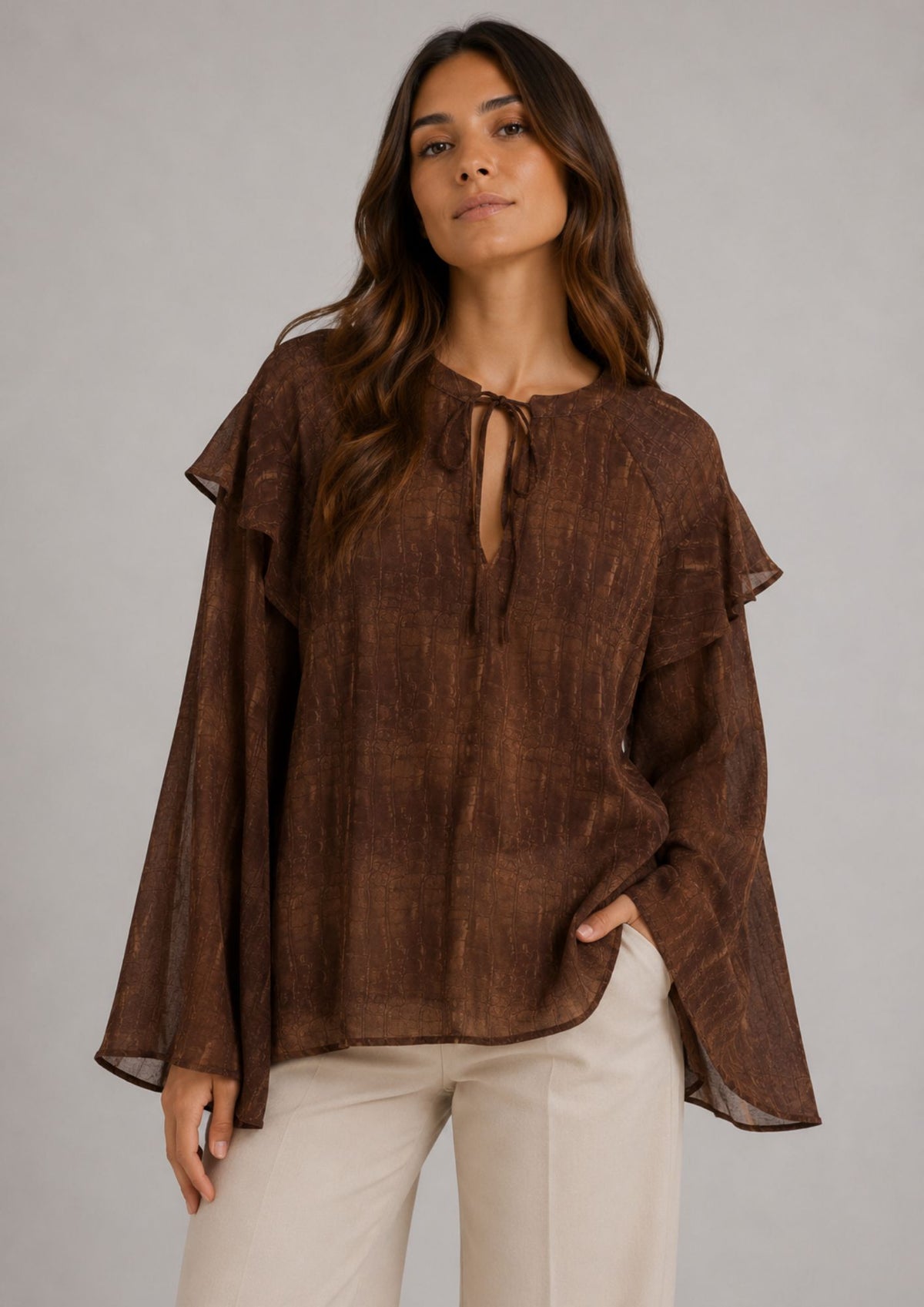 Vero Moda Top Donna Molly Marrone 10349178 Cocoa Brown Mico VERO MODA