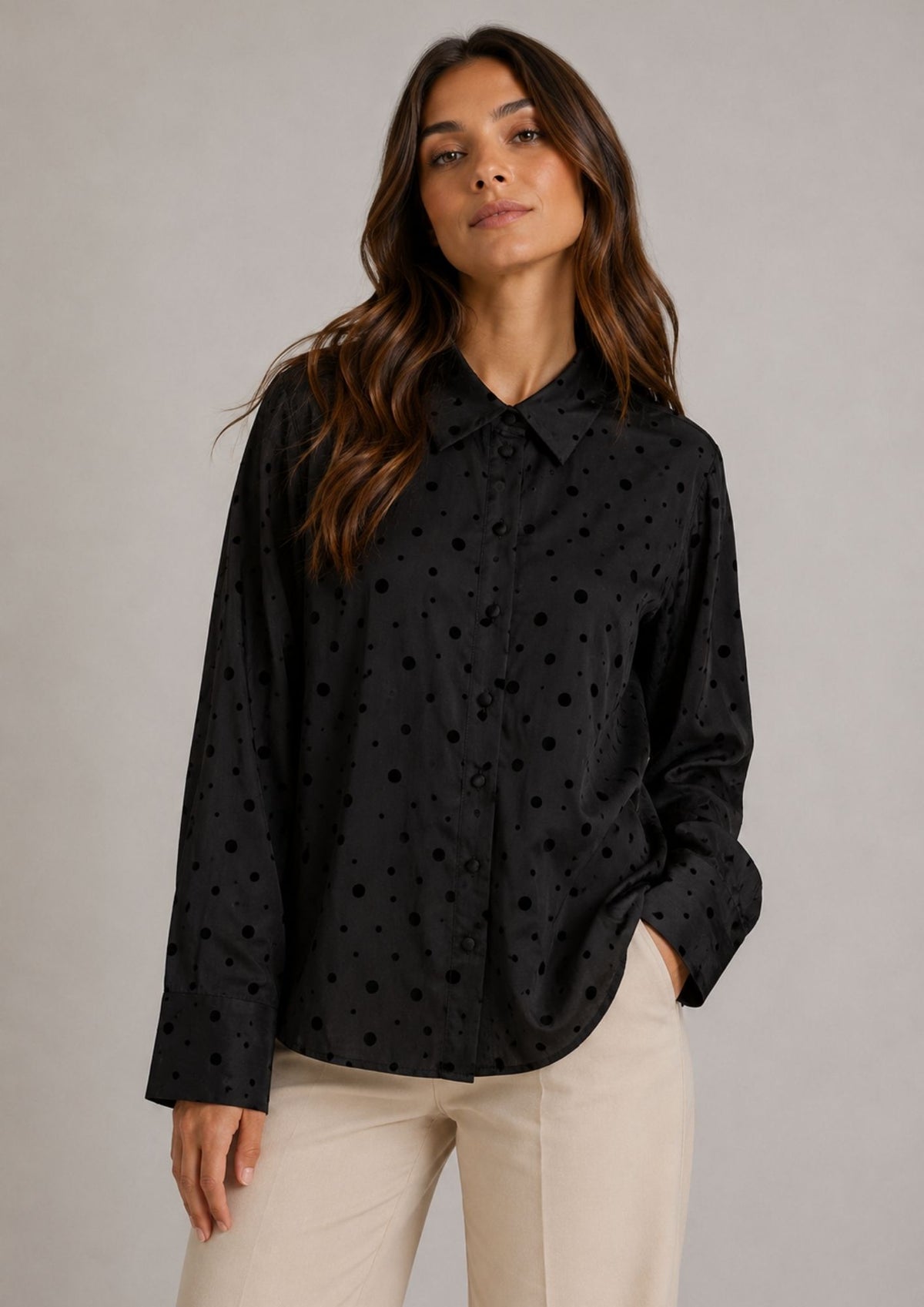 Vero Moda Camnicia Donna Ninna Nera 10349239 Black Black flock VERO MODA