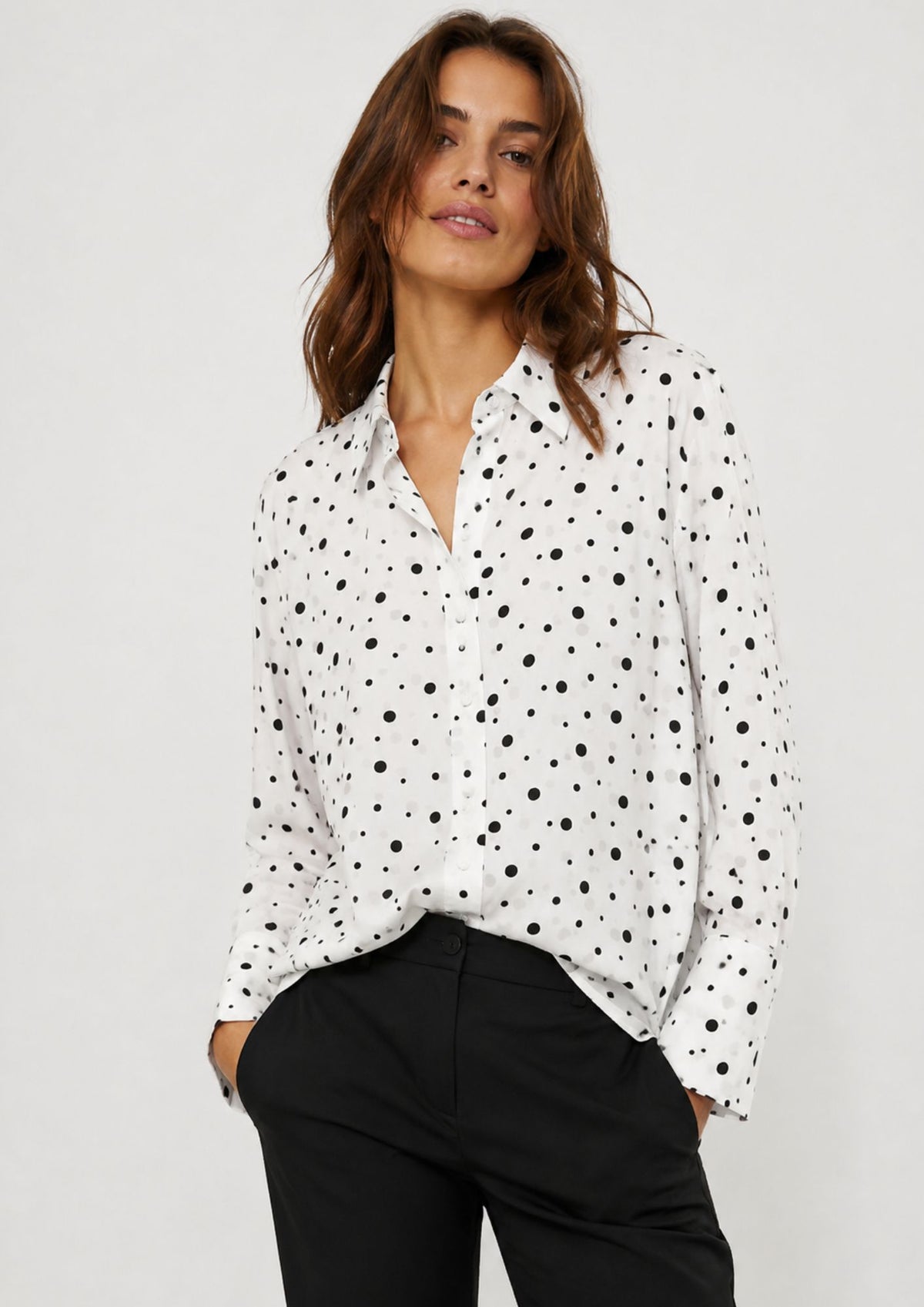 Vero Moda Camicia Donna Ninna Bianca 10349239 Snow White Black flock VERO MODA