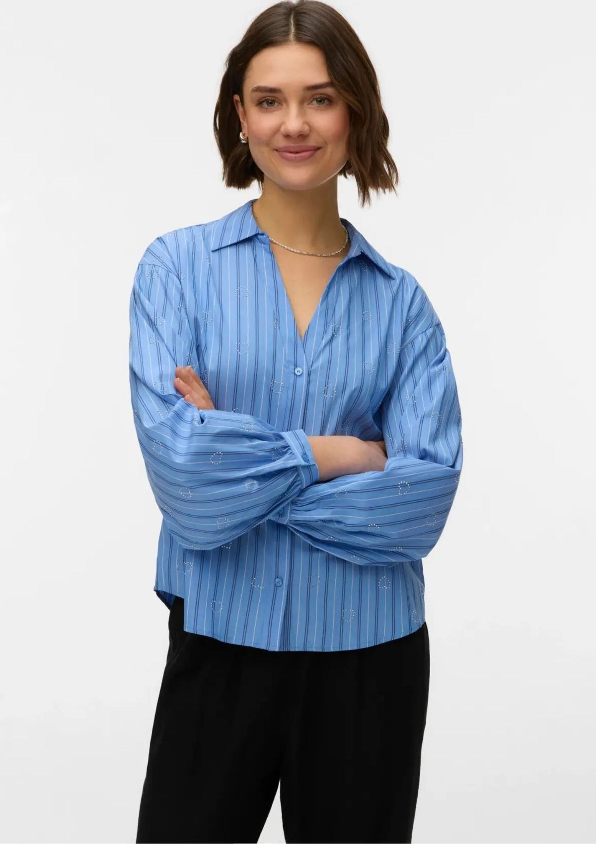 Vero Moda Camicia Donna Gina Blu Provenza 10349240 Provence Navy peony VERO MODA