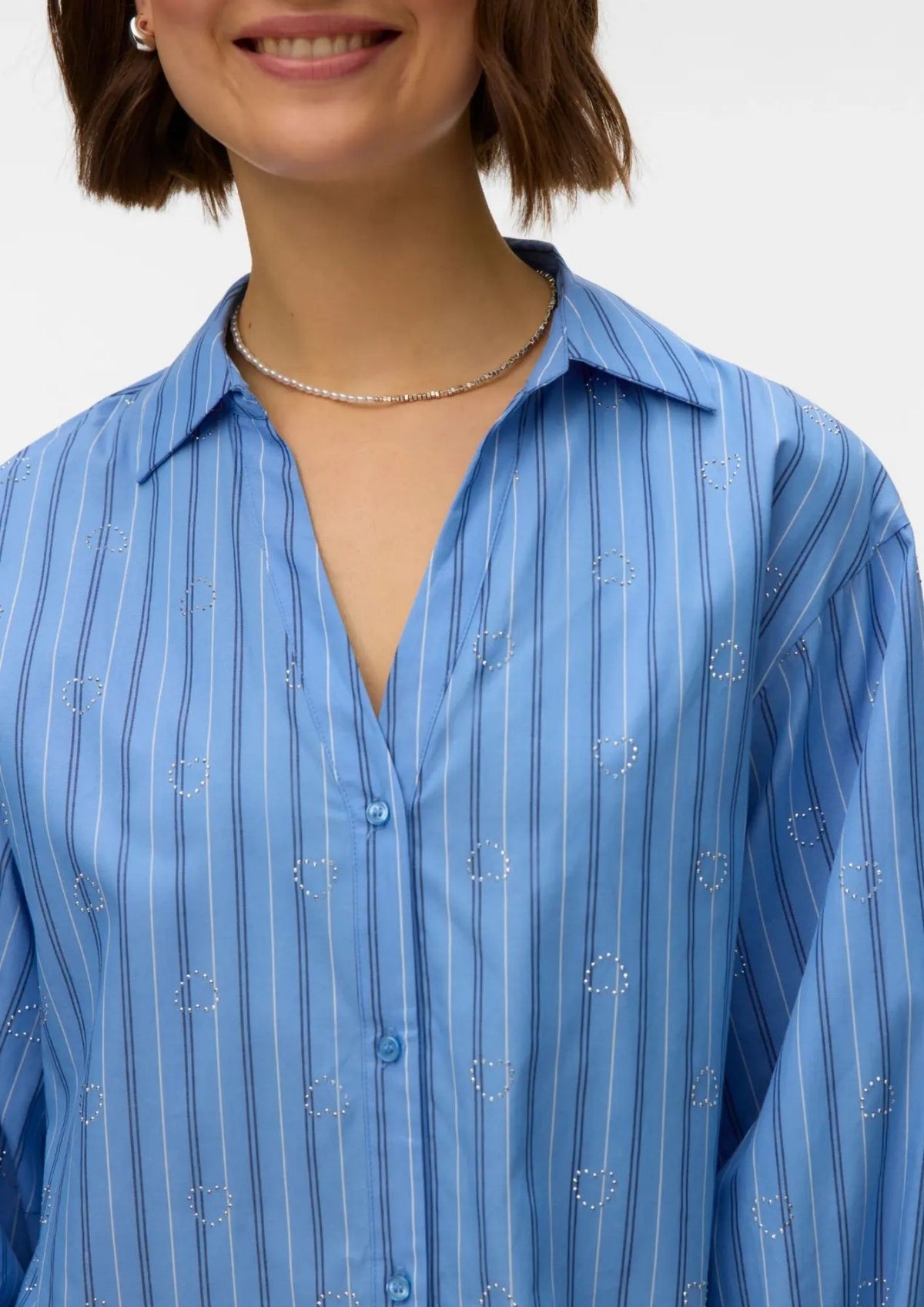 Vero Moda Camicia Donna Gina Blu Provenza 10349240 Provence Navy peony VERO MODA