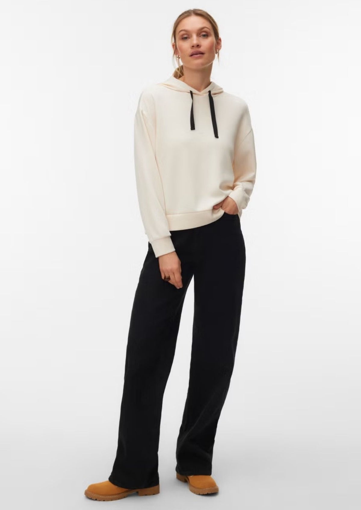 Vero Moda Felpa Donna Leo Grigio Betulla 10349309 Birch BLACK STRINGS VERO MODA