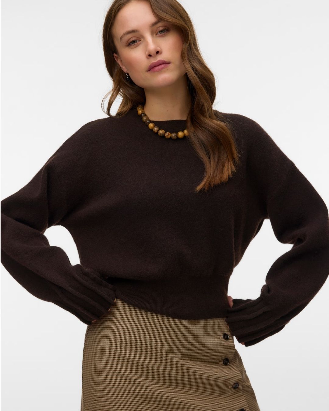 Maglione Donna Brown Chocolate Torte 10350237 Chocolate Torte MELANGE VERO MODA