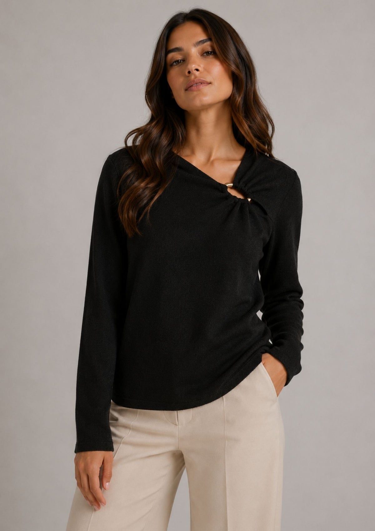 Vero Moda Pullover Donna Jain Nero 10350239 Black W. GOLD VERO MODA