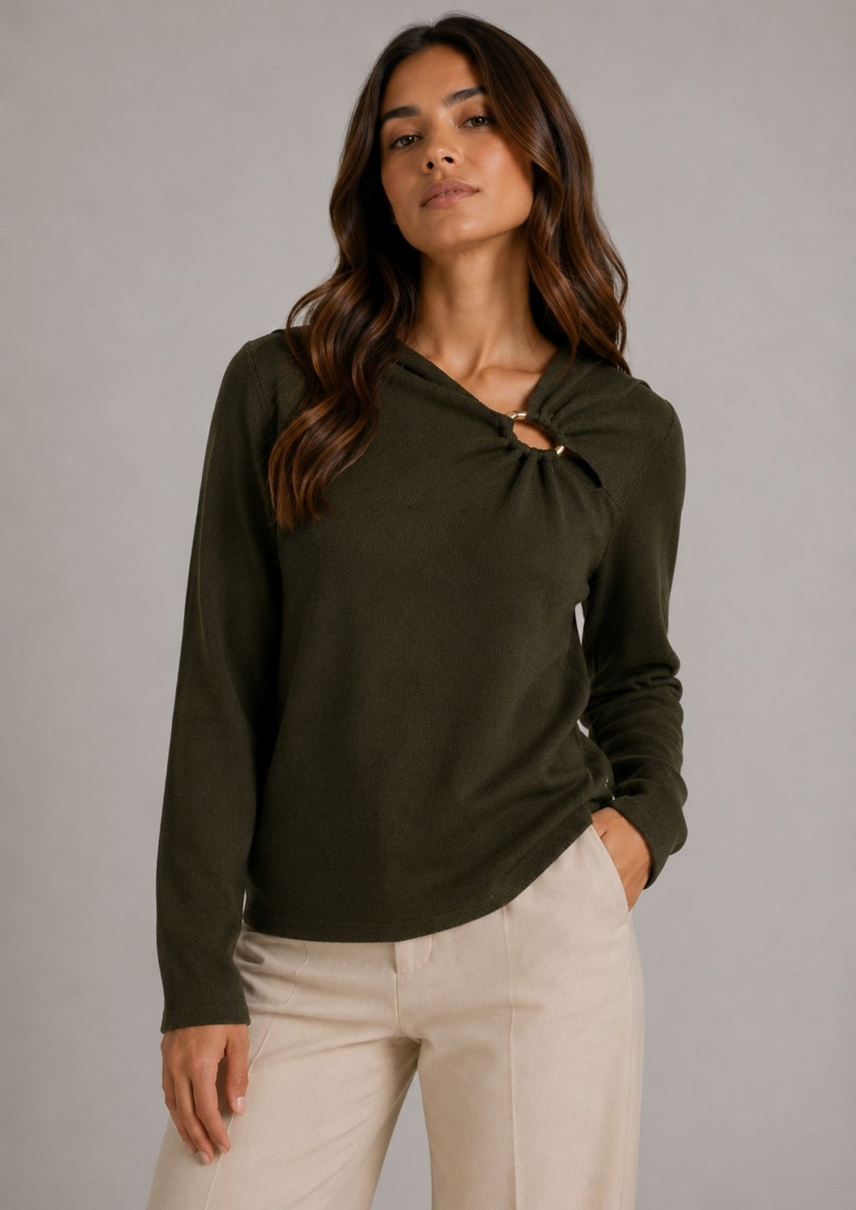 Vero Moda Pullover Donna Jain Verde 10350239 Forest Night W. GOLD VERO MODA
