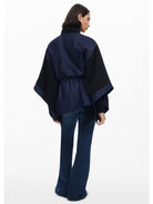 DESIGUAL Desigual Poncho in denim combinato Donna Nero Poncho