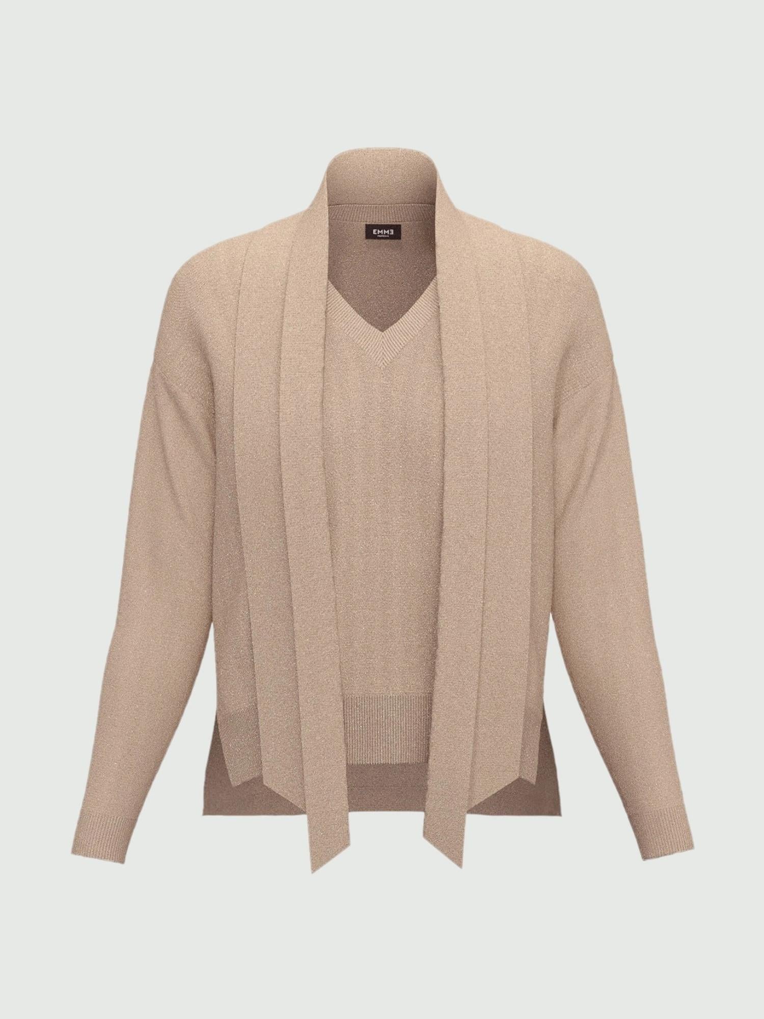 EMME MARELLA Emme Marella Maglia over con sciarpa Eroico Donna Beige Maglia