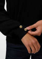 Vero Moda Maglione Donna Hollycaris Nero 10310578 Black W. GOLD BUTTONS VERO MODA