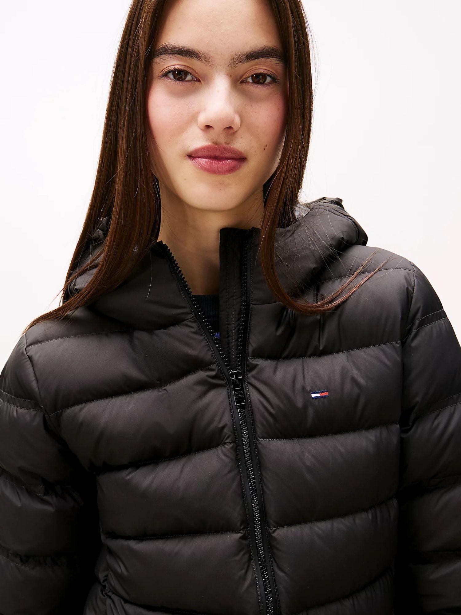 Tommy Hilfiger Piumino con Cappuccio Donna Nero DW0DW21617 BDS TOMMY HILFIGER