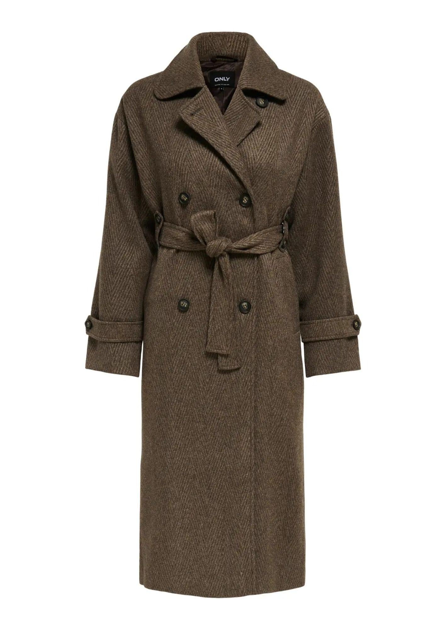 Only Cappotto Donna Gina Marrone 15353049 Seal Brown ONLY