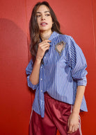 Only Camicia Donna Kaylen Bianca e azzurra 15360749 Serenity BRIGHT WHITE ONLY