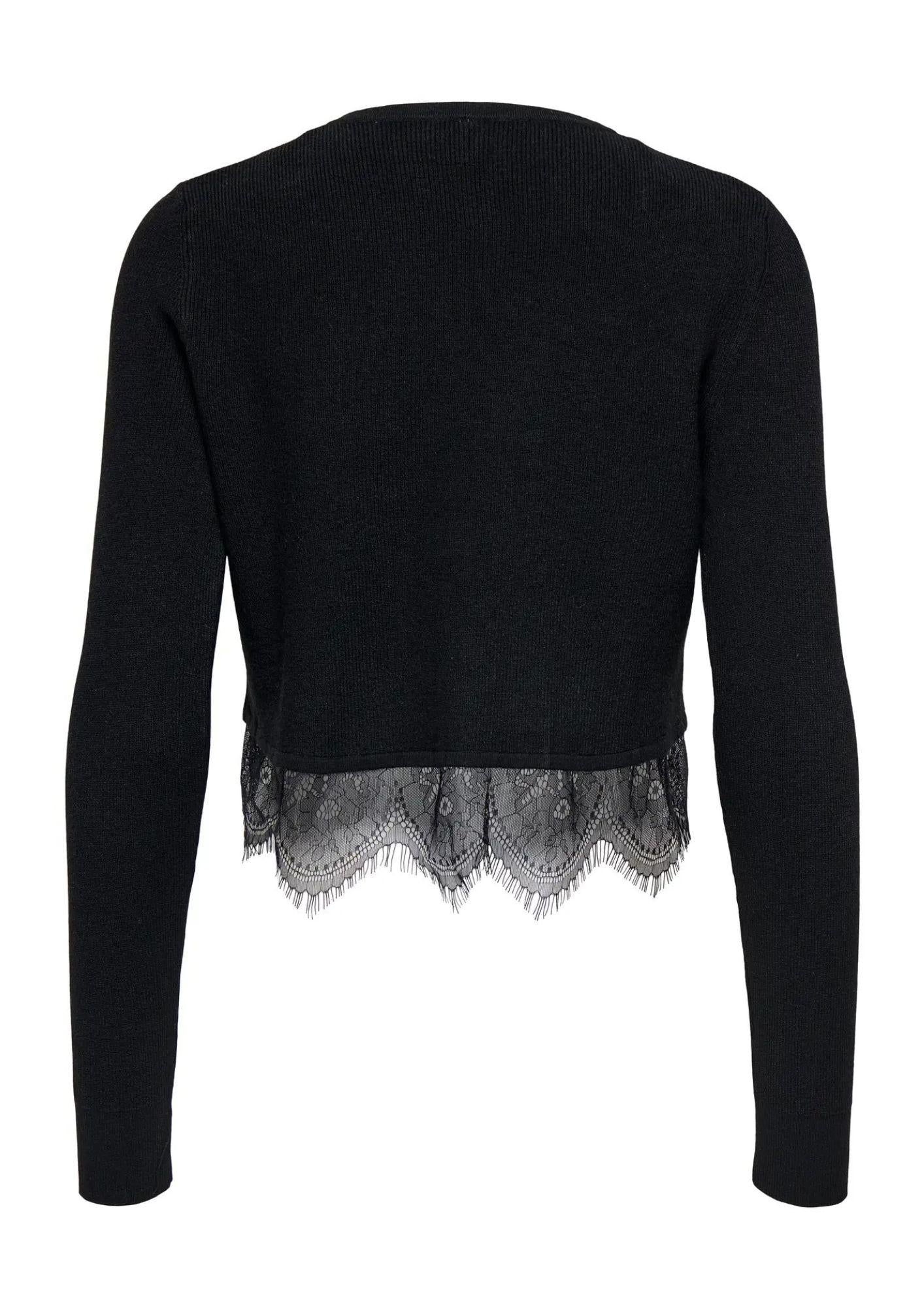 Cardigan Donna Only Perry Nero 15353191 Black DTM lace/White Pearl ONLY