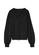 Vero Moda Maglione Donna Hollycaris Nero 10310578 Black W. GOLD BUTTONS VERO MODA