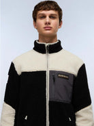 Napapijri Felpa in Pile con Zip Uomo Yupik Multicolour NP0A4GNT MCB NAPAPIJRI