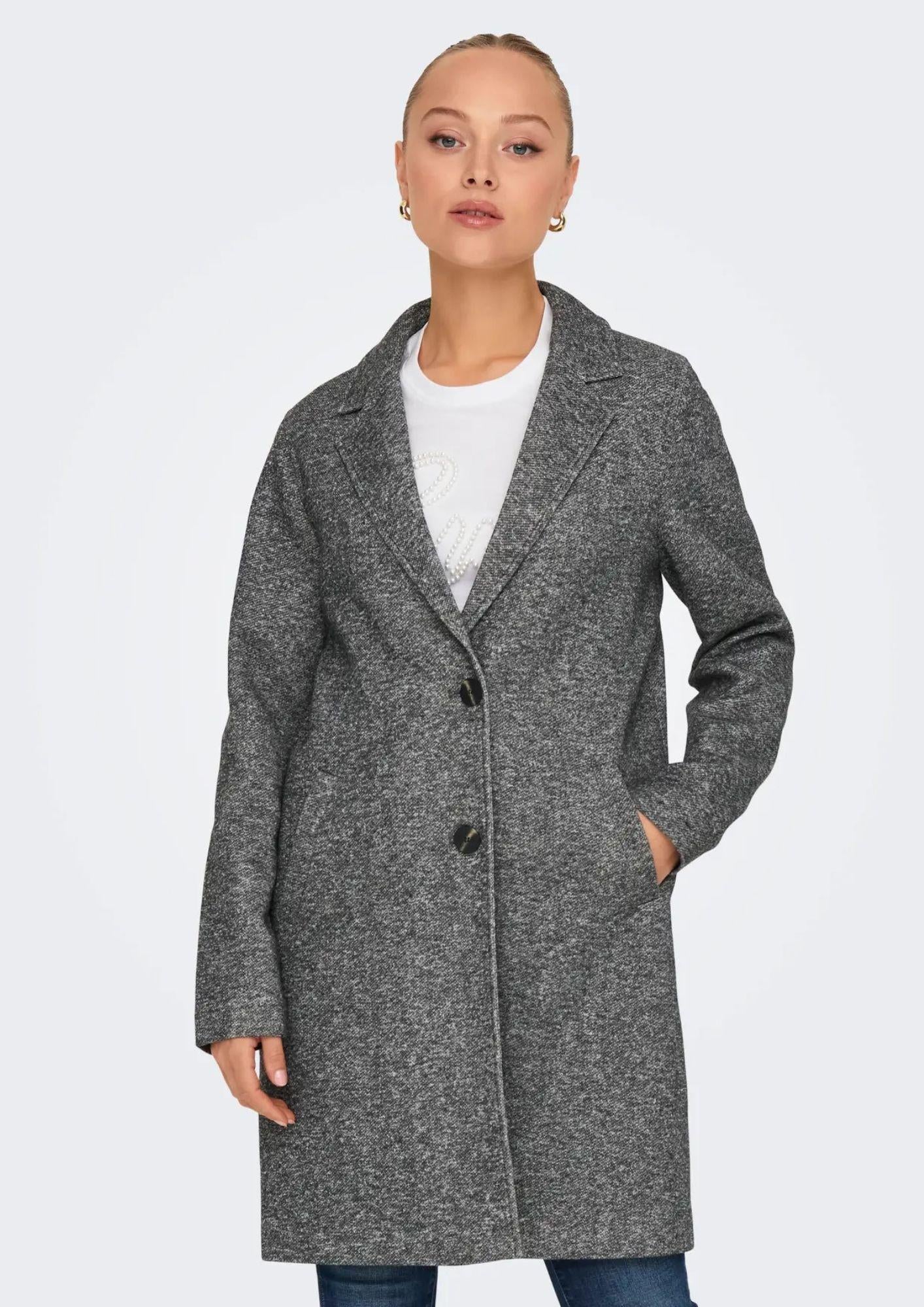 Only Cappotto Donna Sedona Grigio Scuro 15321862 Dark Grey Melange ONLY
