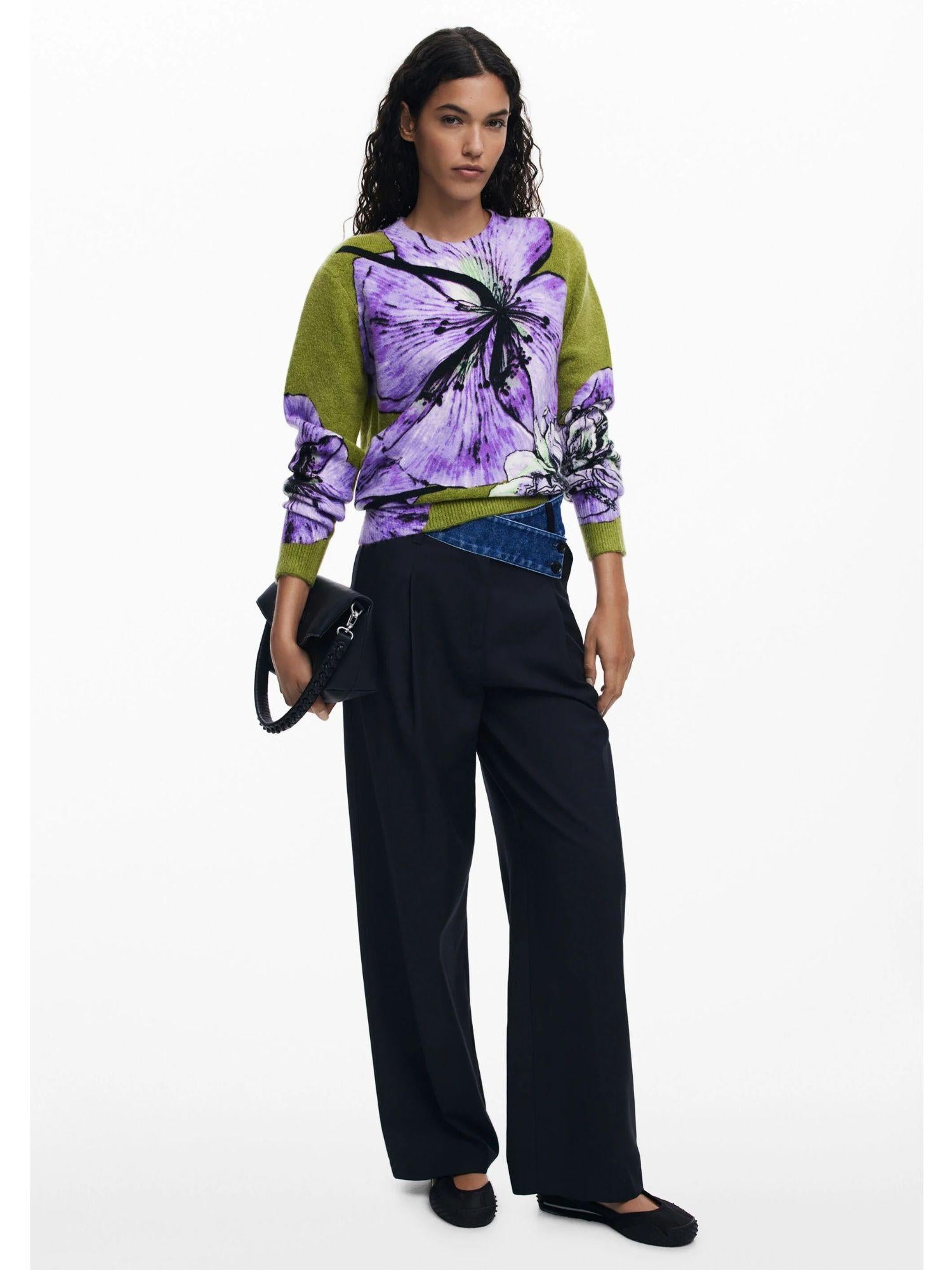 Desigual Maglione disegnato da Mr. Christian Lacroix Donna Verde 25WWJF42 3113 DESIGUAL