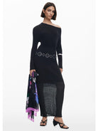 Desigual Foulard rettangolare a fiori Donna Nero 25WAWA23 2000 DESIGUAL