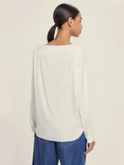 Emme Marella Blusa in raso stretch Madera Donna Bianco 2525116041200 001 EMME MARELLA