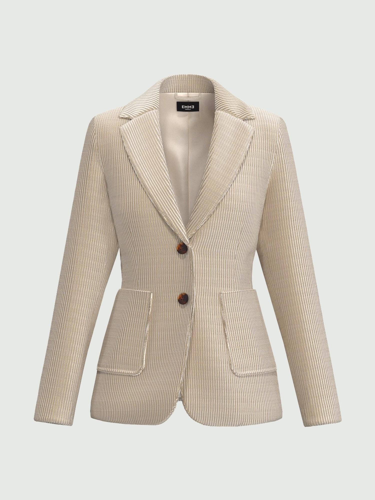 Emme Marella Blazer in velluto a coste Donna Bino Bianco Sporco 2525046062200 002 EMME MARELLA