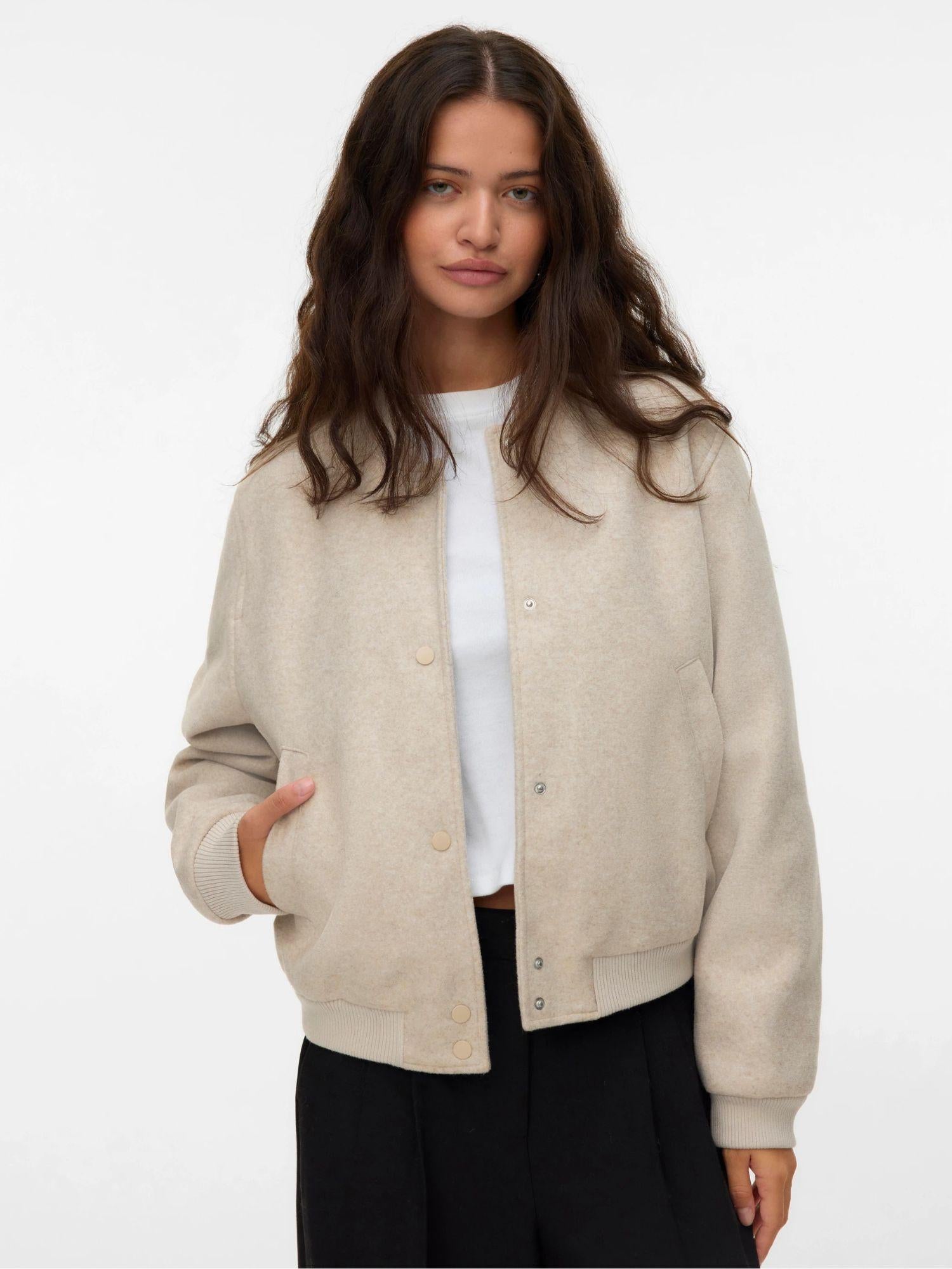 Vero Moda Giacca Invernale Donna Fortune Beige 10331816 Oatmeal melange VERO MODA